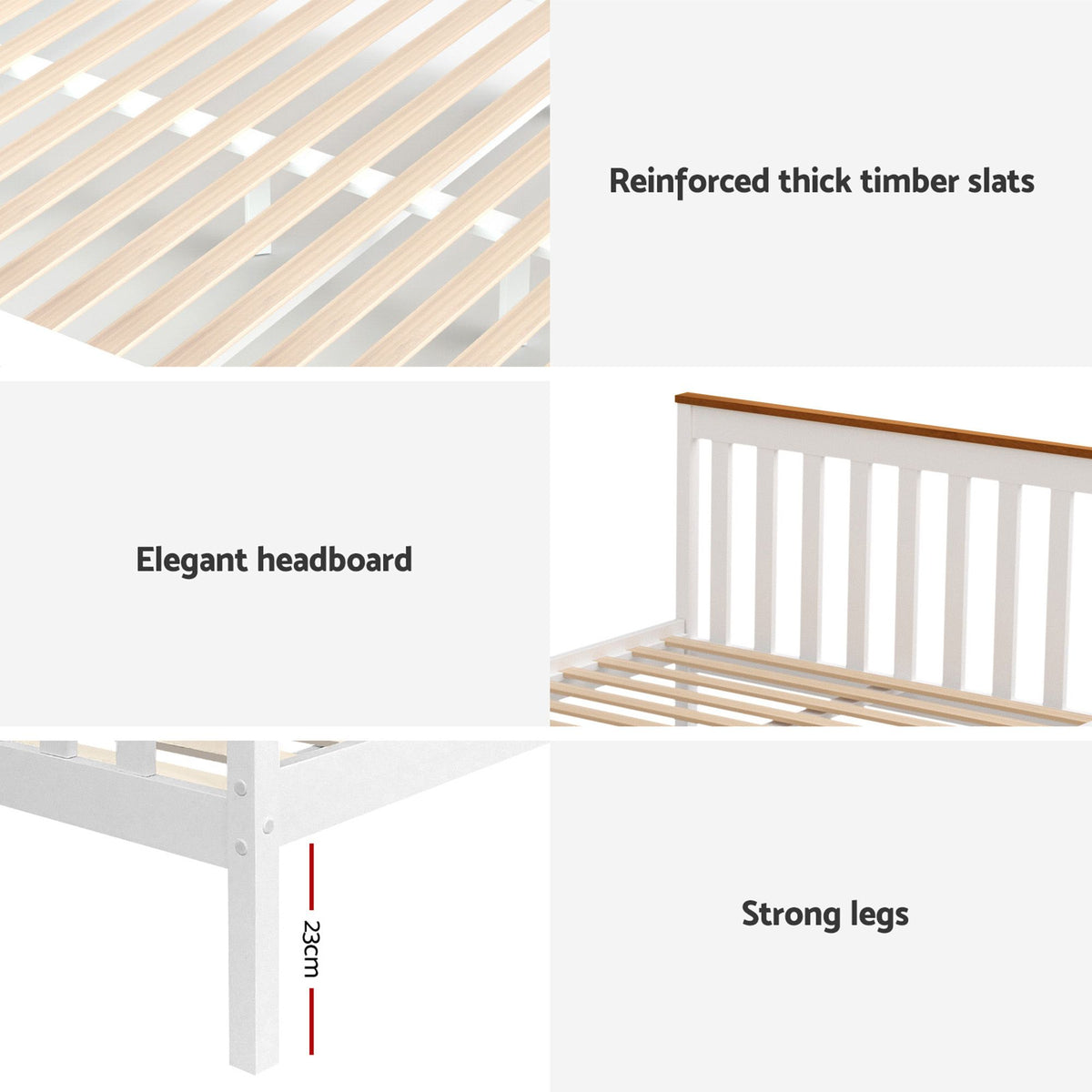 Artiss Bed Frame Single Size Wooden Platform with 2 Storage Drawers White PONY-Furniture > Bedroom > Beds & Bed Frames-PEROZ Accessories