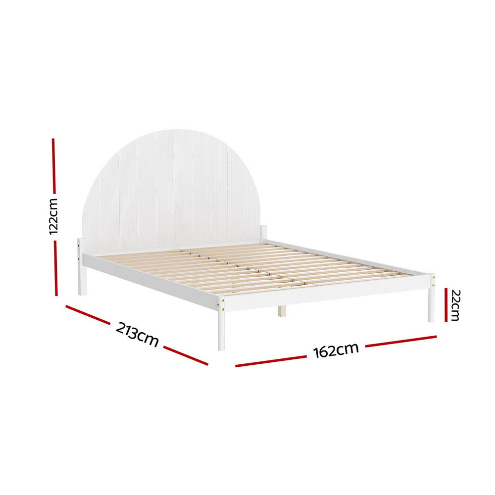 Artiss Bed Frame Queen Size Wooden White DALY-Furniture > Bedroom-PEROZ Accessories