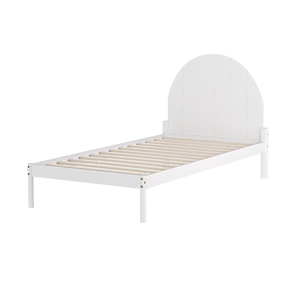 Artiss Bed Frame Single Size Wooden White DALY-Furniture > Bedroom-PEROZ Accessories