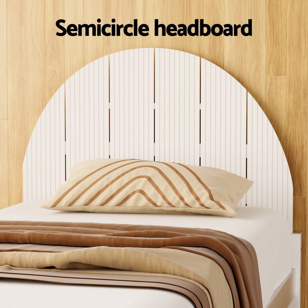 Artiss Bed Frame Single Size Wooden White DALY-Furniture > Bedroom-PEROZ Accessories