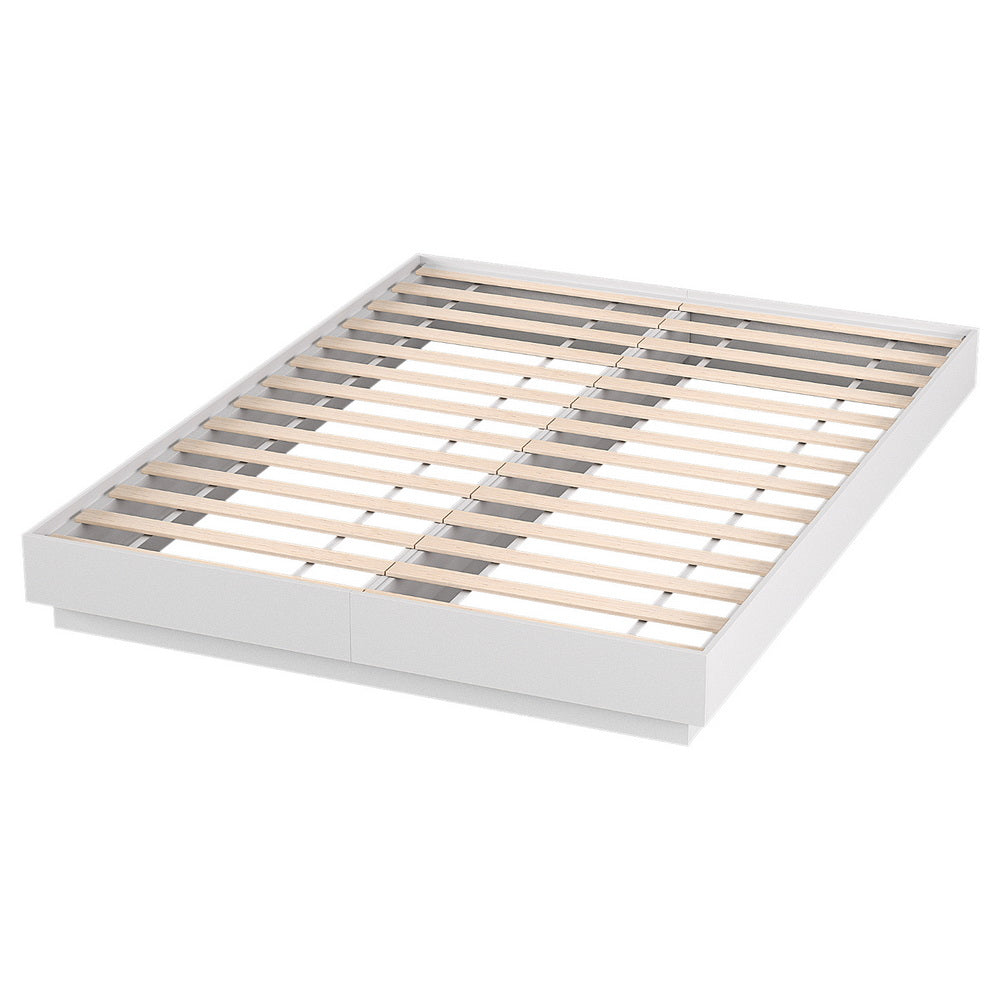Artiss Double Bed Frame with 16Colour Led Light Wooden Platform Bed Base DAYGLOW-Furniture > Bedroom > Beds & Bed Frames-PEROZ Accessories