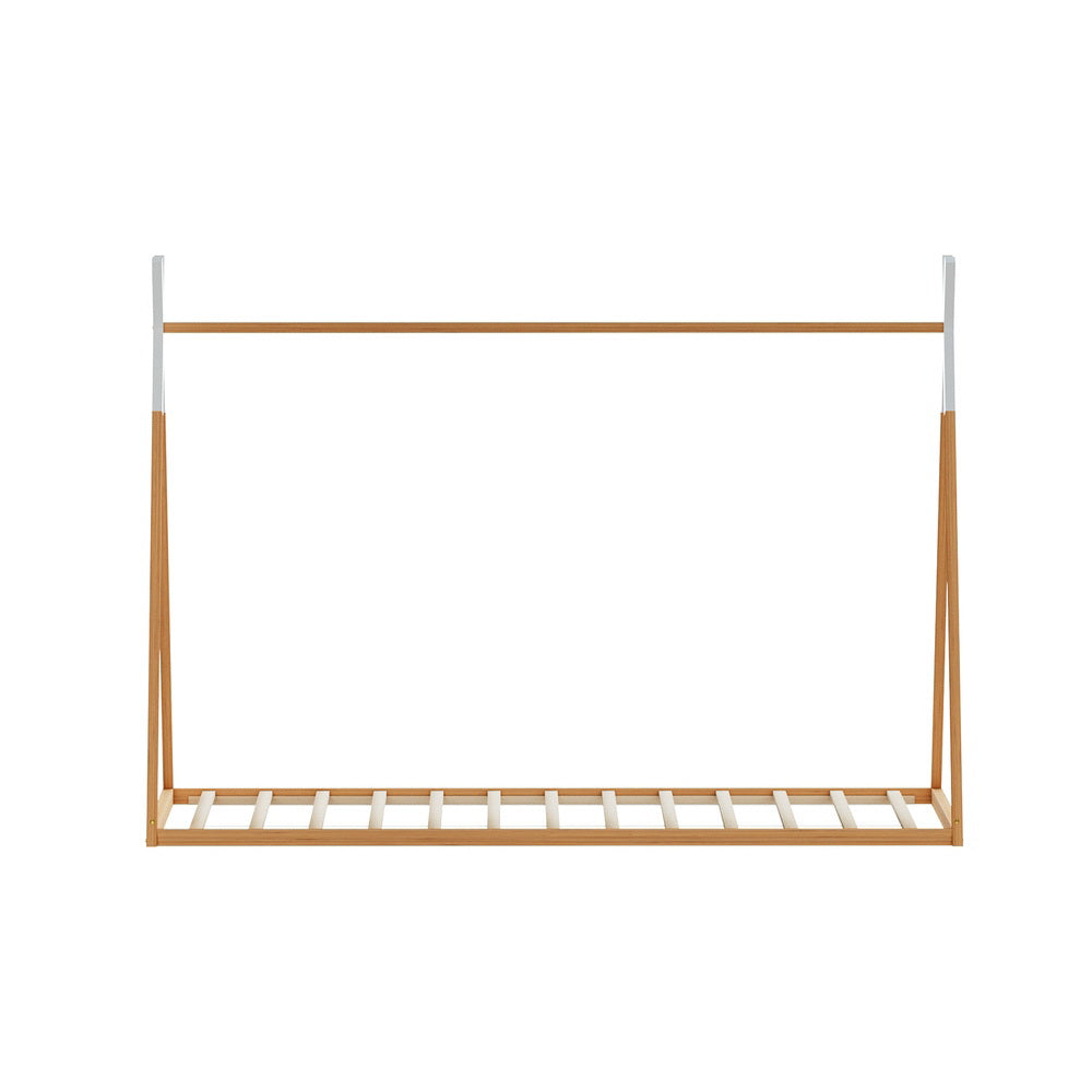 Artiss Bed Frame Wooden Kids House Single Frame Oak ENID-Furniture > Bedroom-PEROZ Accessories