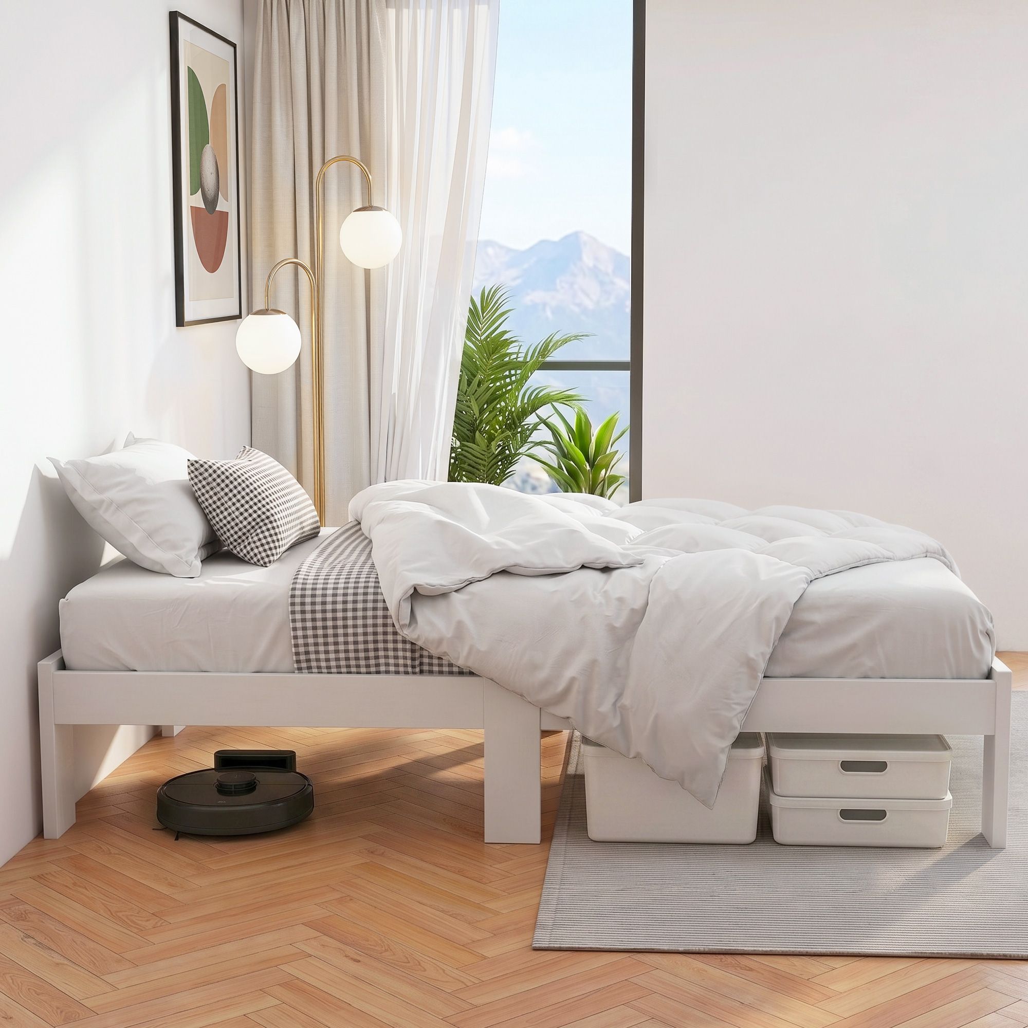 Artiss Bed Frame Single Wooden Bed Base Frame Size JADE Timber Mattress Platform-Furniture > Bedroom-PEROZ Accessories