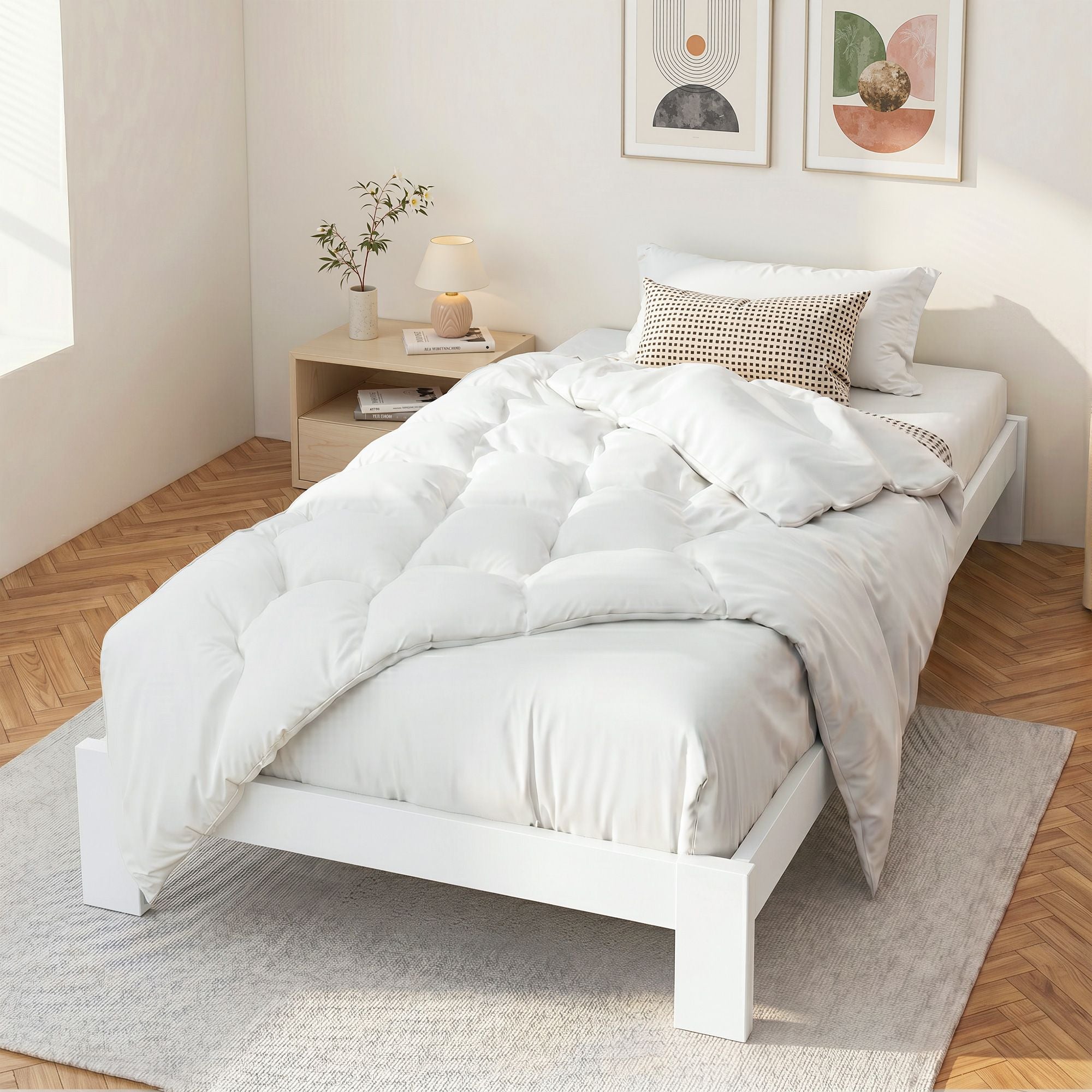 Artiss Bed Frame Single Wooden Bed Base Frame Size JADE Timber Mattress Platform-Furniture > Bedroom-PEROZ Accessories