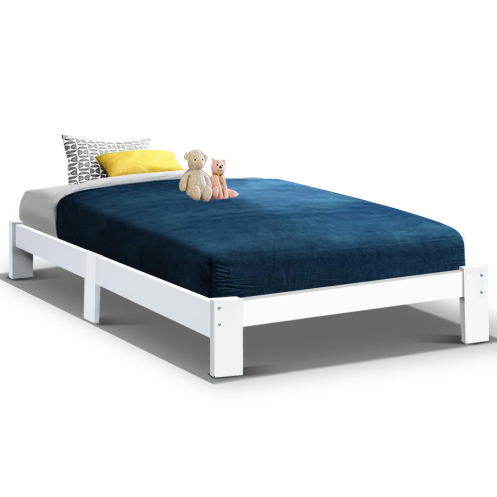 Artiss Bed Frame Single Wooden Bed Base Frame Size JADE Timber Mattress Platform-Furniture > Bedroom-PEROZ Accessories
