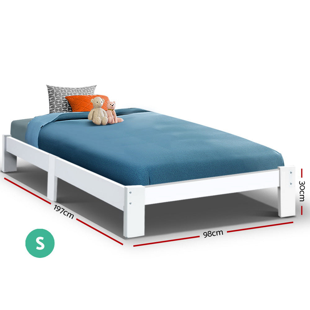 Artiss Bed Frame Single Wooden Bed Base Frame Size JADE Timber Mattress Platform-Furniture > Bedroom-PEROZ Accessories