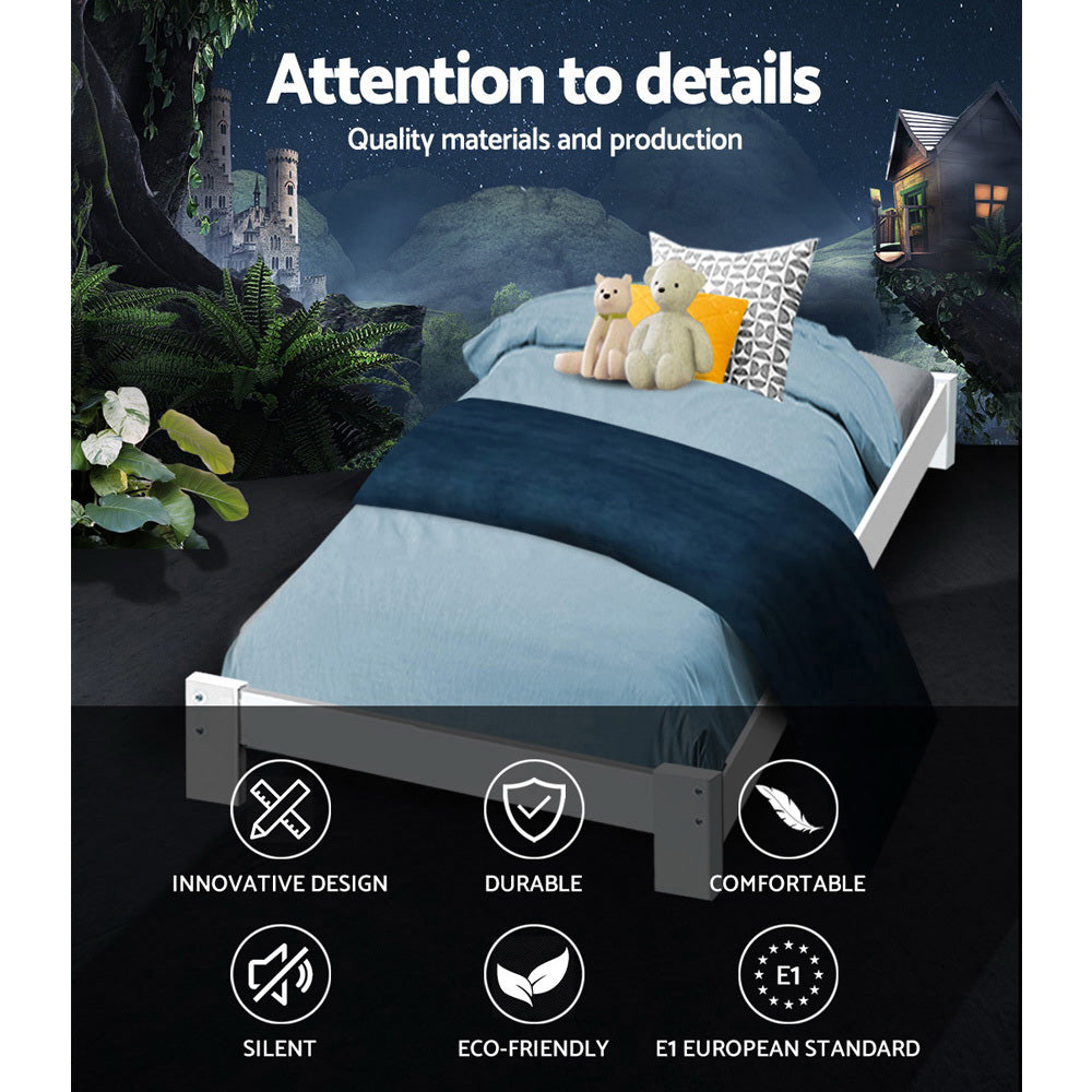 Artiss Bed Frame Single Wooden Bed Base Frame Size JADE Timber Mattress Platform-Furniture > Bedroom-PEROZ Accessories