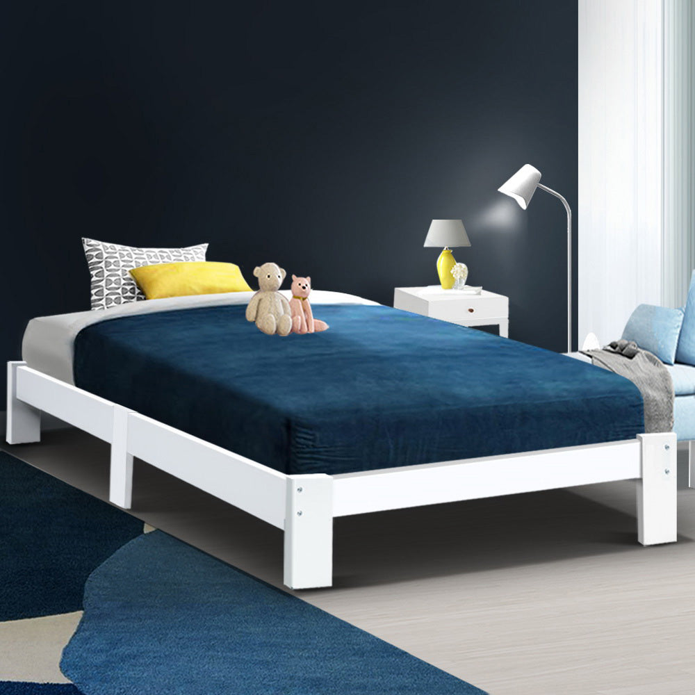 Artiss Bed Frame Single Wooden Bed Base Frame Size JADE Timber Mattress Platform-Furniture > Bedroom-PEROZ Accessories