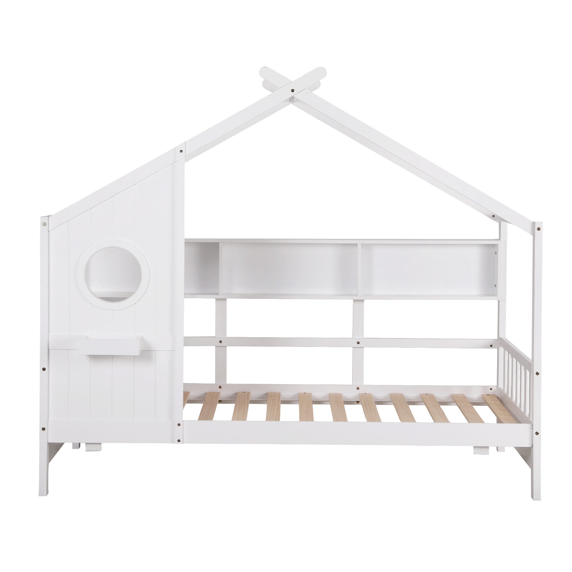 Artiss Kids Single Bed Frame House Bed Solid Wood Montessori Bed for Toddler White-Furniture > Bedroom > Beds & Bed Frames-PEROZ Accessories