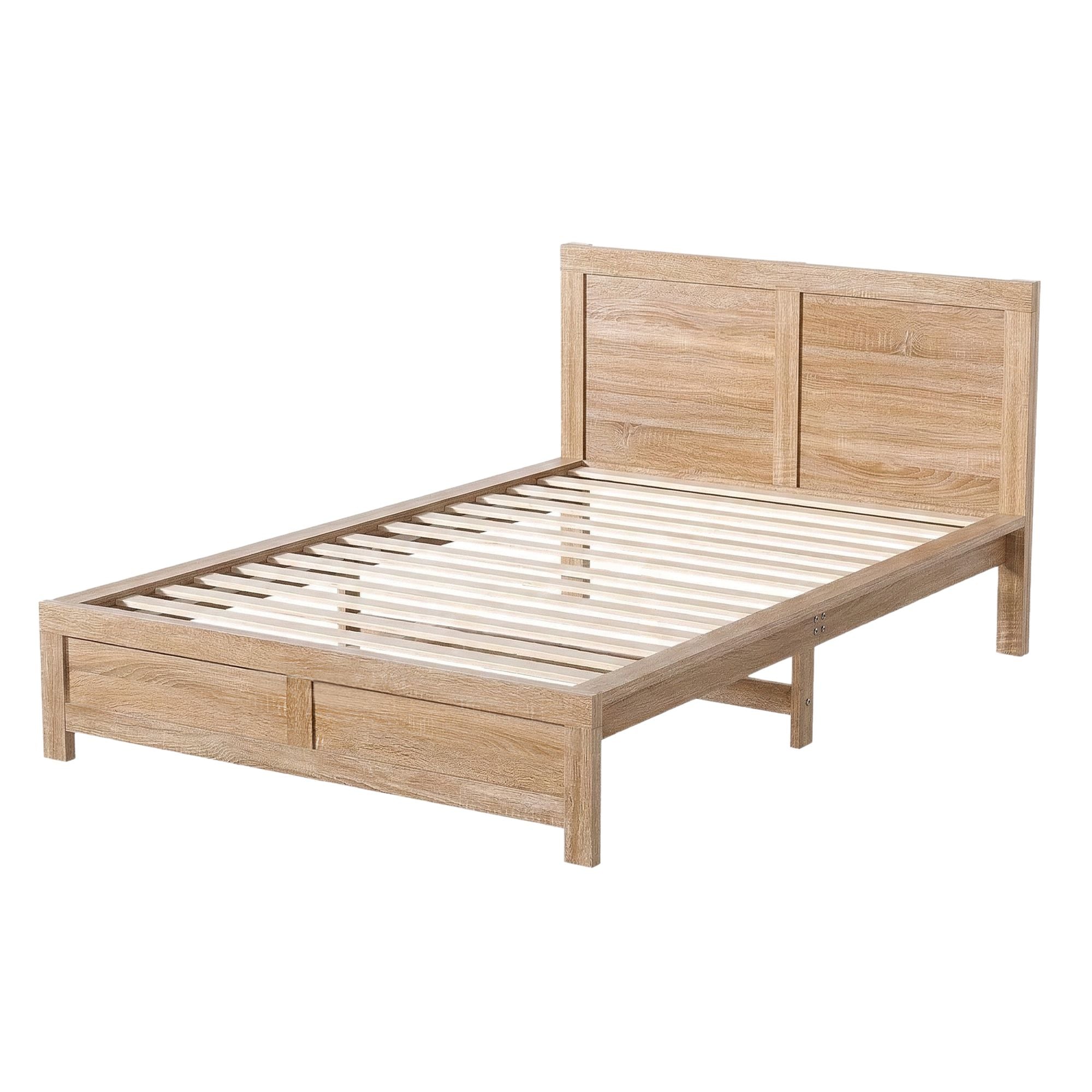 Artiss Single Bed Frame Wooden Bed Base Walnut-Furniture > Bedroom > Beds & Bed Frames-PEROZ Accessories