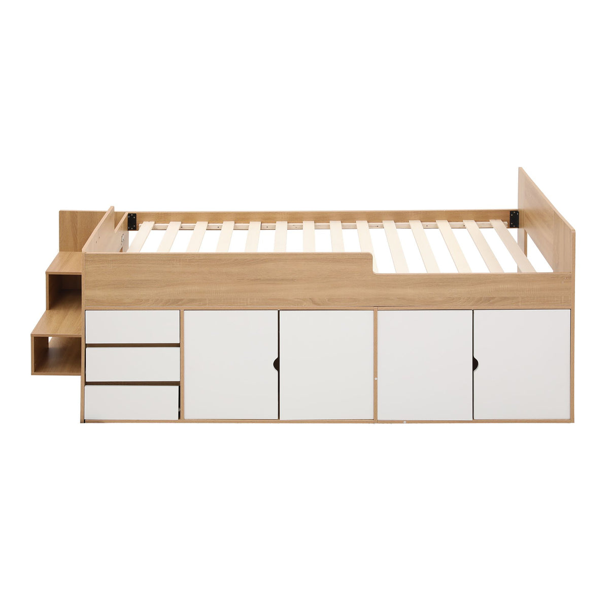 Artiss King Single Bed Frame with Storage, 3 Drawers and Two-Step Access, 2 Cabinets-Furniture > Bedroom > Beds & Bed Frames-PEROZ Accessories