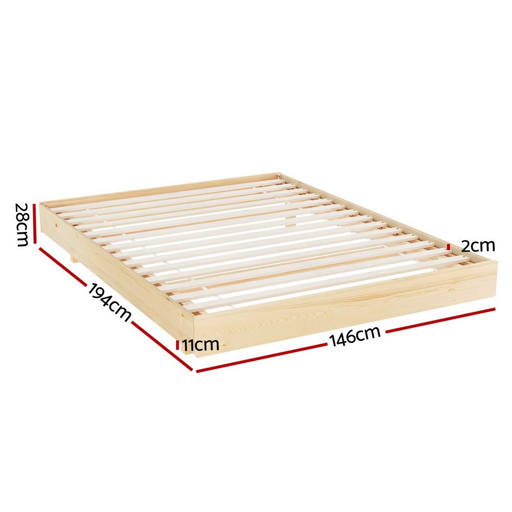 Artiss Bed Frame Double Size Floating Wooden Mattress Base Platform Timber ODIN-Furniture > Bedroom-PEROZ Accessories