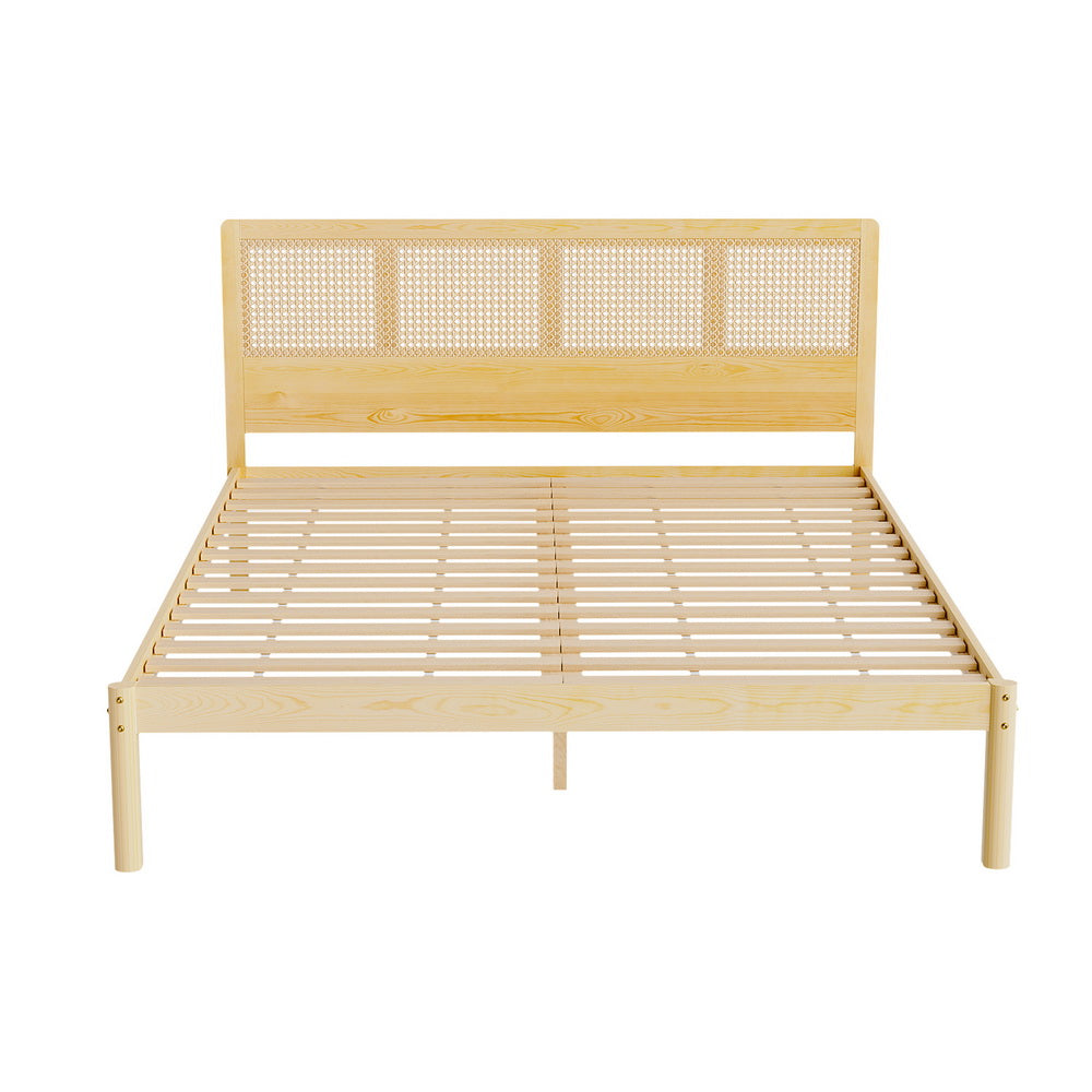 Artiss Bed Frame Queen Size Rattan Wooden RITA-Furniture > Bedroom-PEROZ Accessories