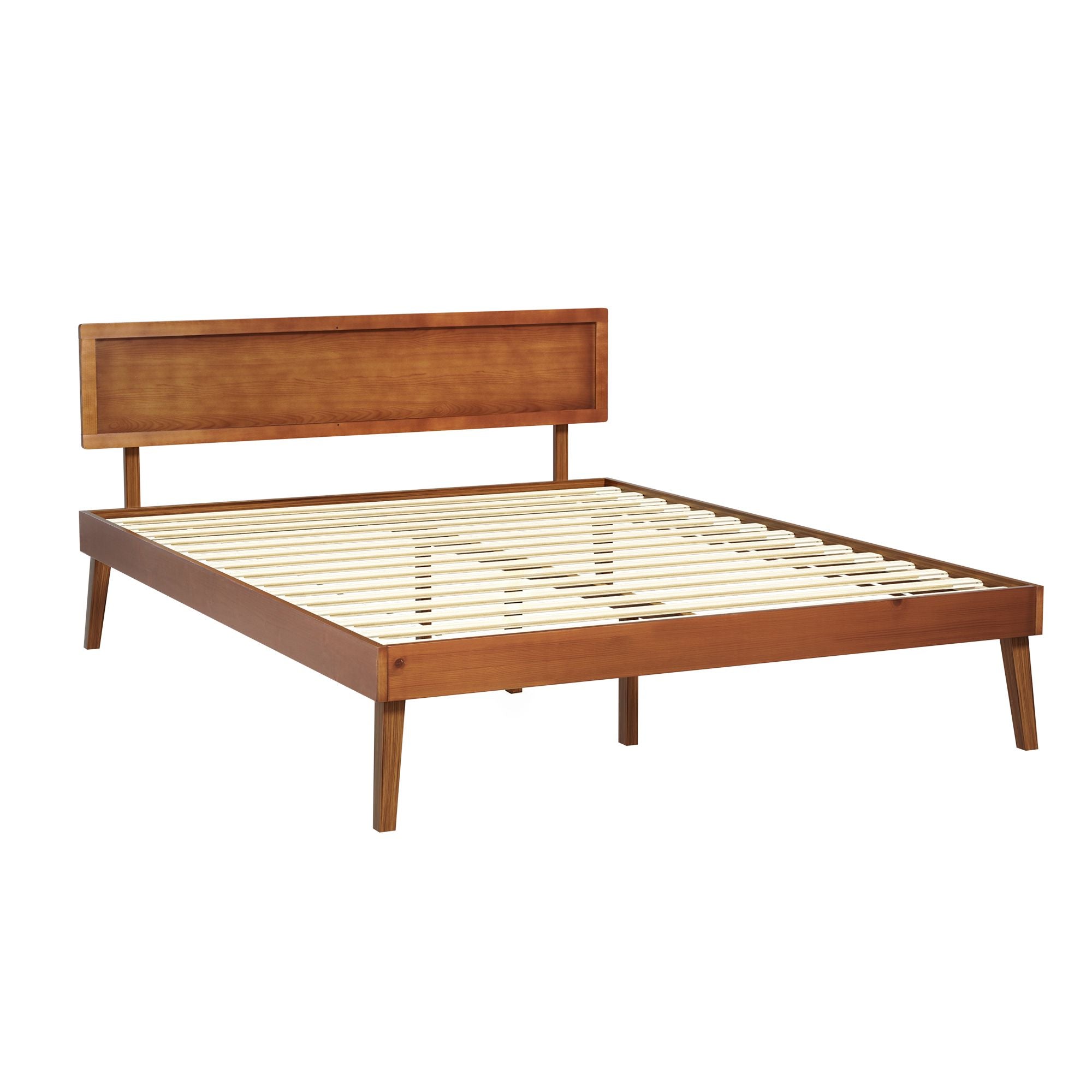 Artiss Bed Frame Queen Size Wooden Bed Base Walnut SPLAY-Furniture > Bedroom > Beds & Bed Frames-PEROZ Accessories