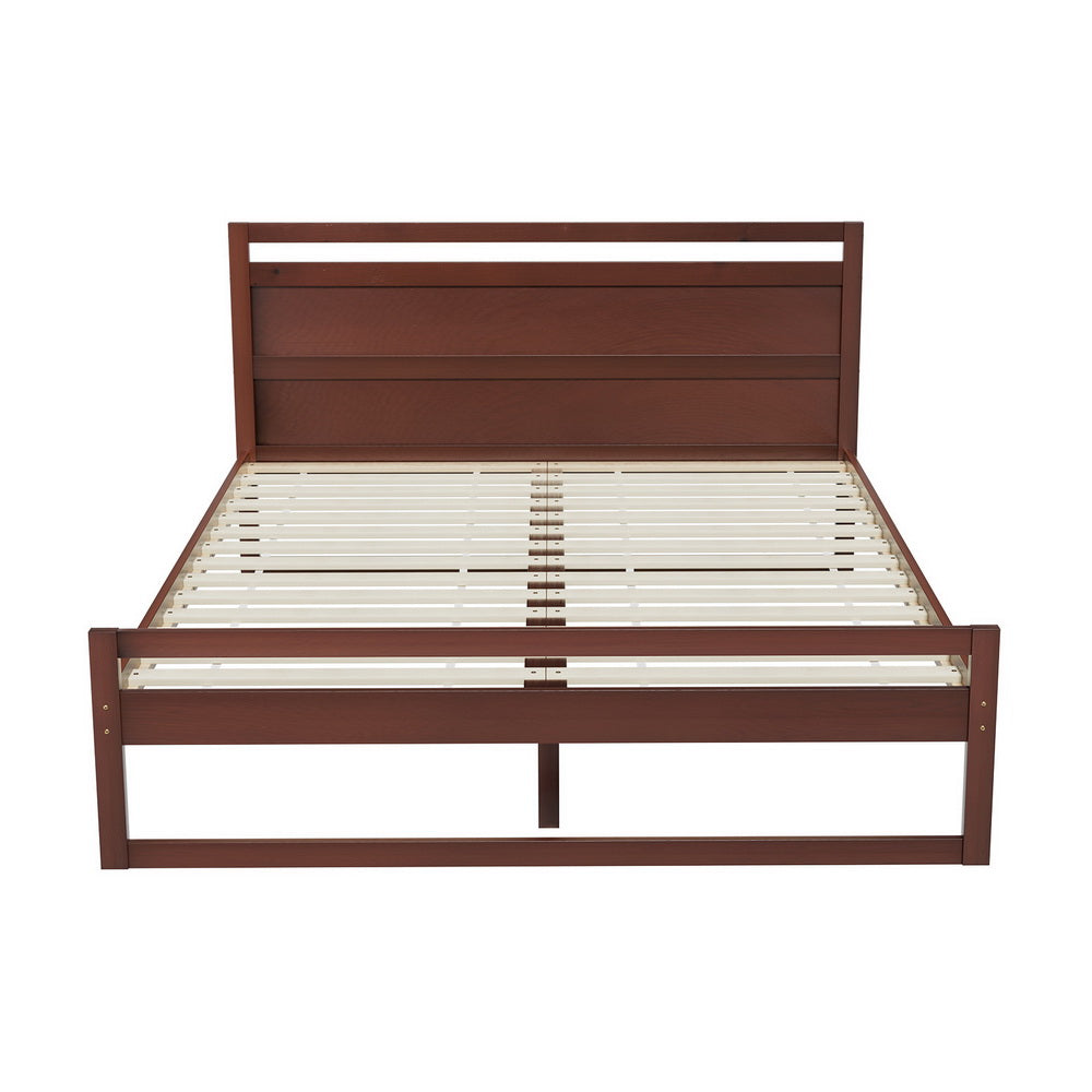 Artiss Bed Frame Double Size Wooden Walnut WITTON-Furniture > Bedroom-PEROZ Accessories