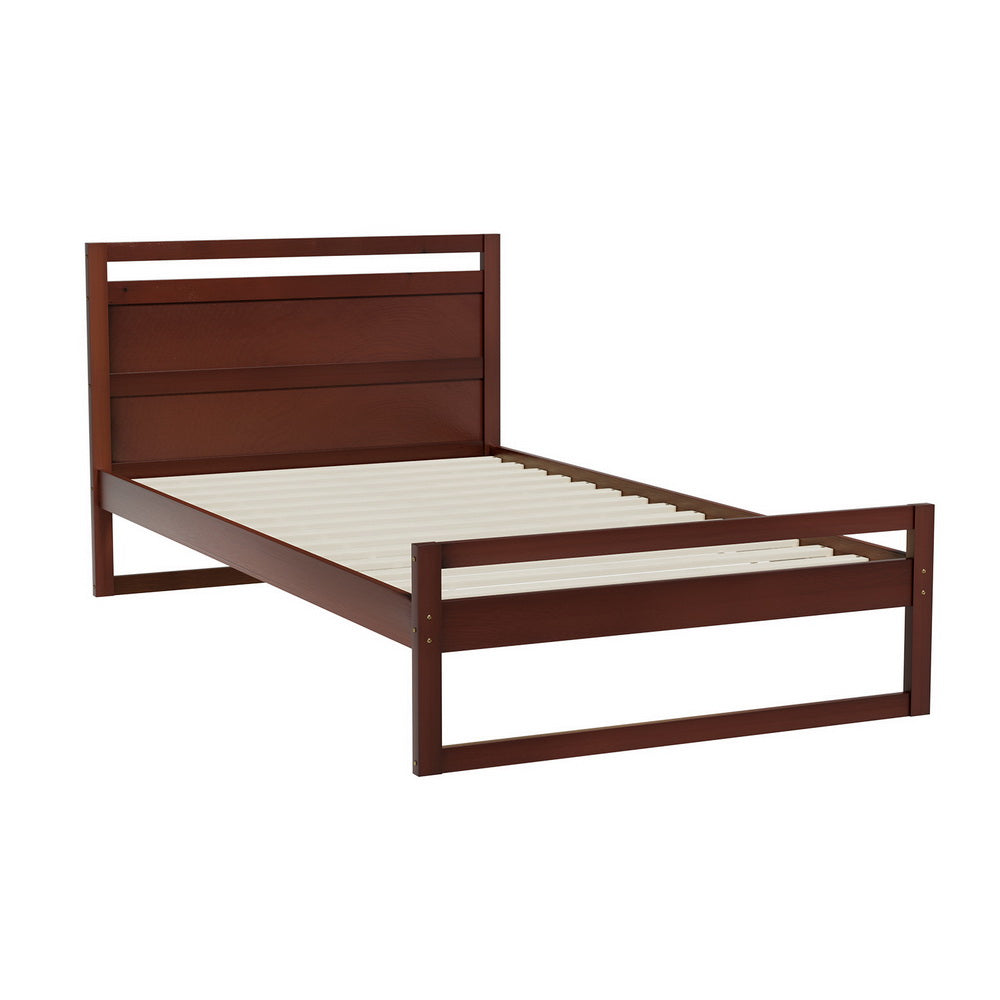 Artiss Bed Frame King Single Size Wooden Walnut WITTON-Furniture > Bedroom-PEROZ Accessories