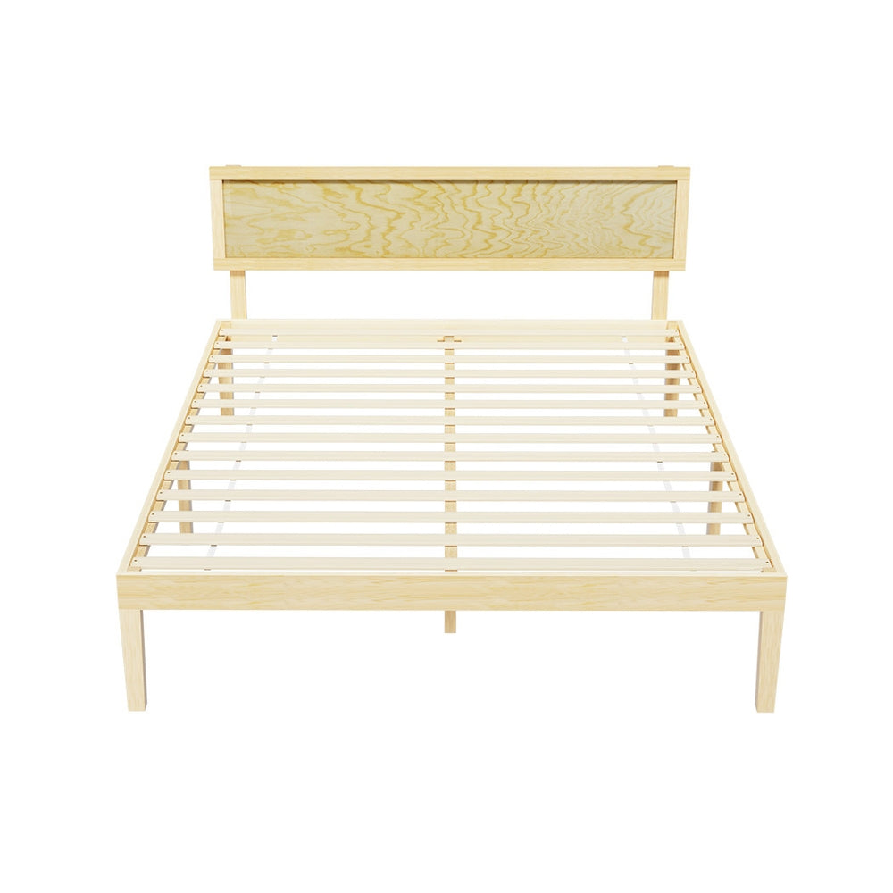Artiss Bed Frame Double Size Wooden Base Mattress Platform Timber Pine YUMI-Furniture > Bedroom-PEROZ Accessories