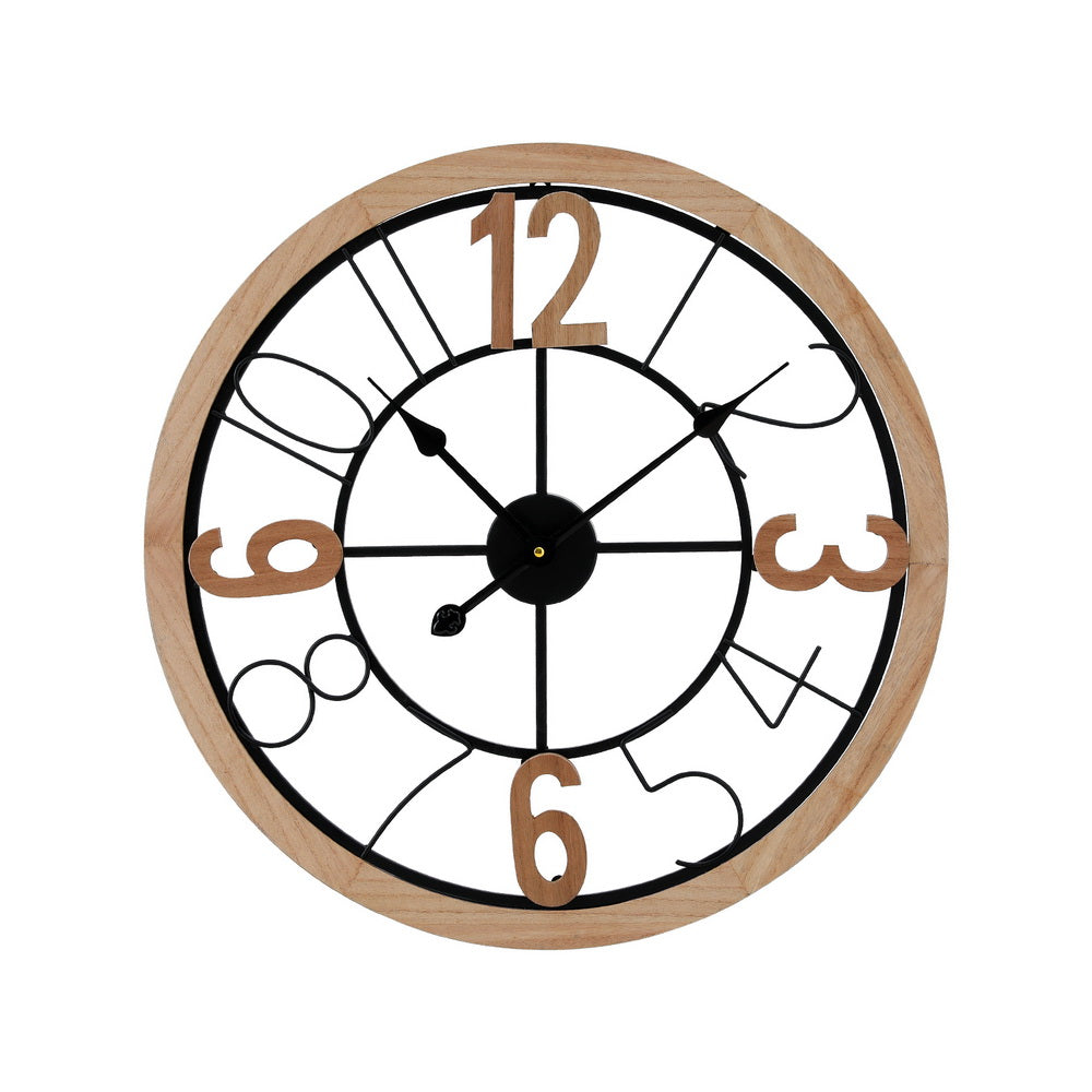 Artiss 60CM Wall Clock Wooden-Home & Garden > Decor-PEROZ Accessories