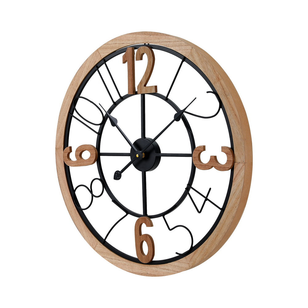 Artiss 60CM Wall Clock Wooden-Home & Garden > Decor-PEROZ Accessories