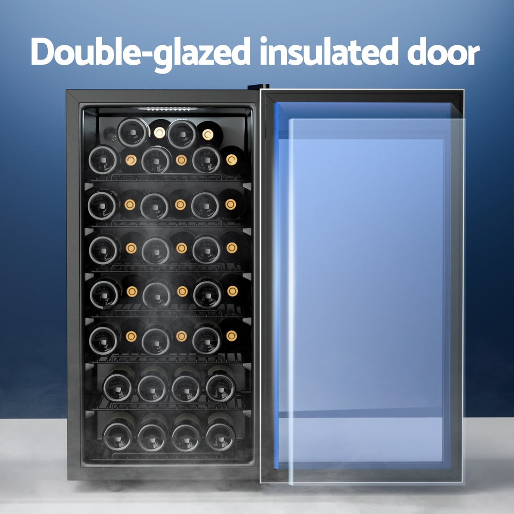 Devanti Wine Fridge Cooler 42 Bottles-Appliances > Fridges & Freezers > Wine Fridges-PEROZ Accessories