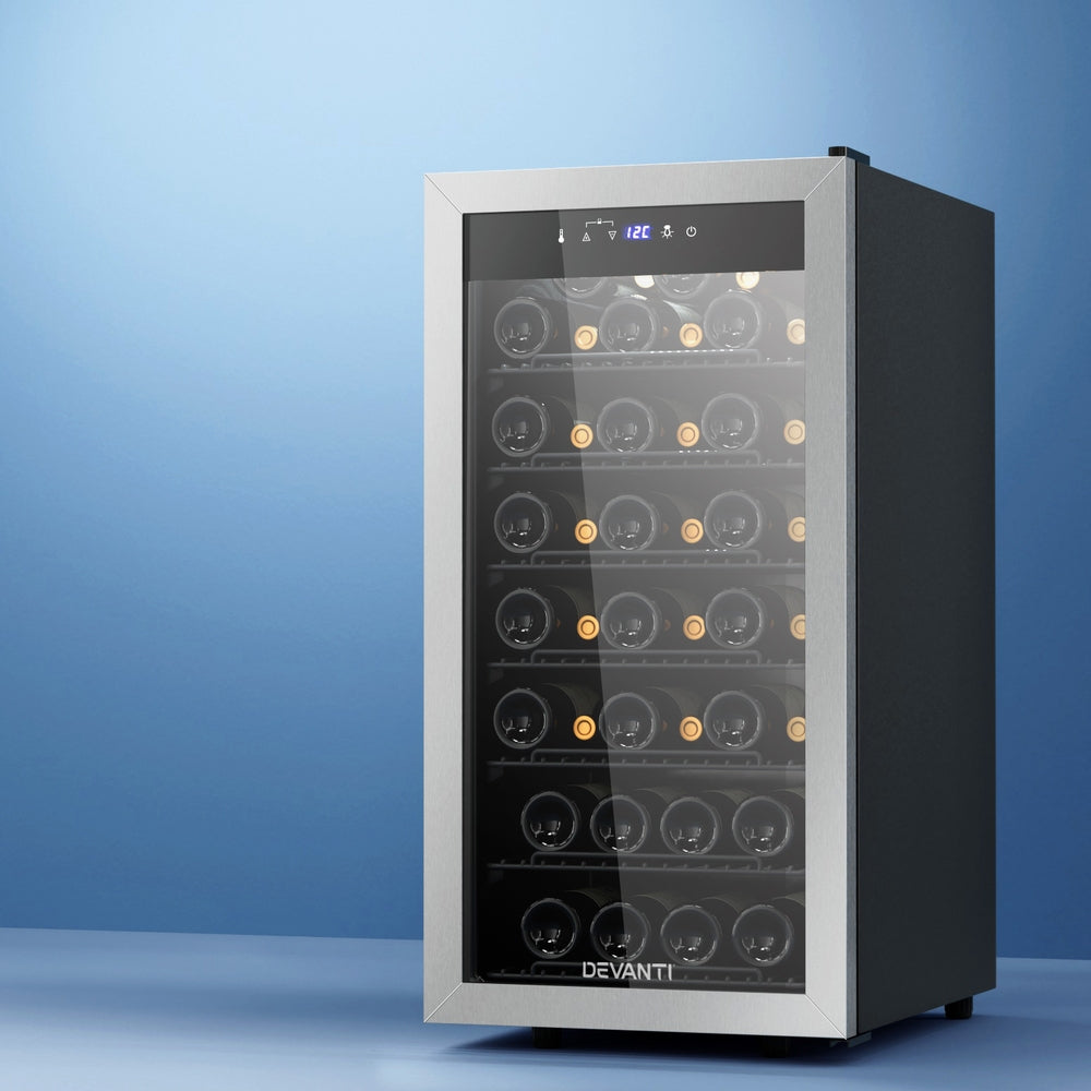 Devanti Wine Fridge Cooler 42 Bottles-Appliances > Fridges & Freezers > Wine Fridges-PEROZ Accessories