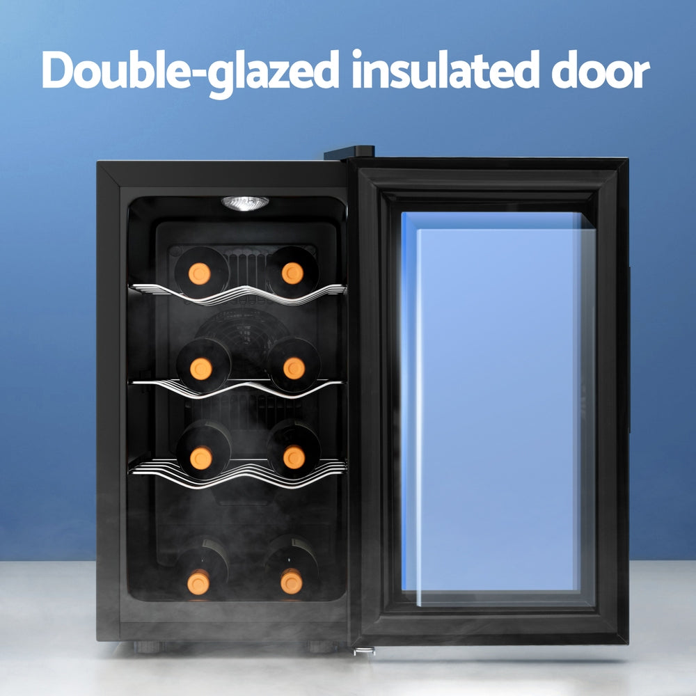 Devanti Wine Fridge Cooler 8 Bottles-Appliances > Fridges & Freezers > Wine Fridges-PEROZ Accessories