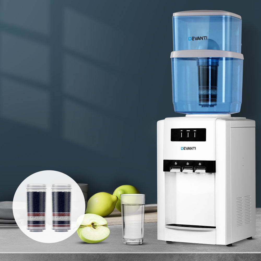 Devanti Water Cooler Dispenser Bench Top 22L w/2 Filter-Water Dispensers-PEROZ Accessories