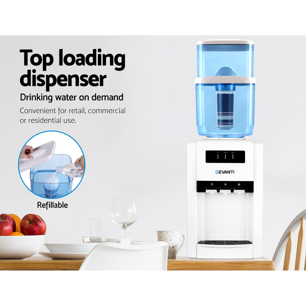 Devanti Water Cooler Dispenser Bench Top 22L w/2 Filter-Water Dispensers-PEROZ Accessories