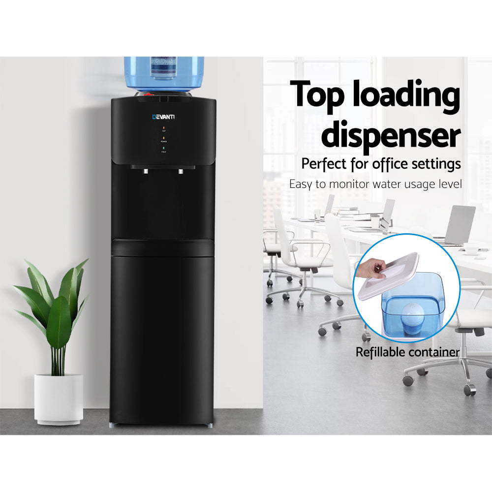 Devanti Water Cooler Dispenser Stand 22L Bottle Black w/2 Filter-Water Dispensers-PEROZ Accessories