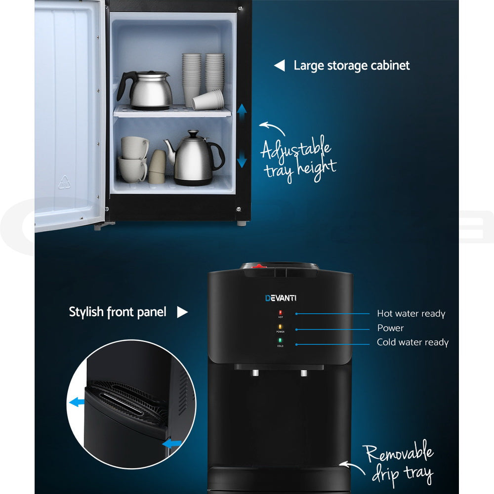 Devanti Water Cooler Dispenser Stand 22L Bottle Black w/2 Filter-Water Dispensers-PEROZ Accessories