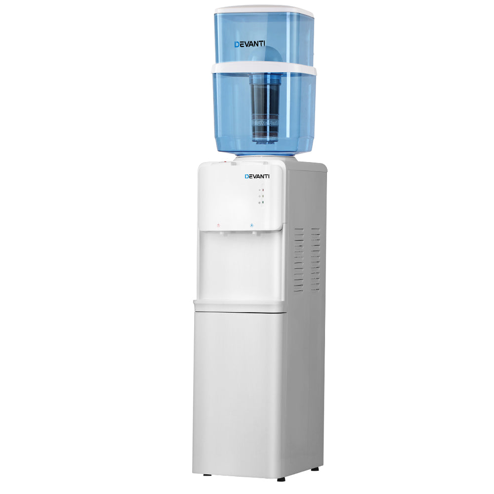 Devanti Water Cooler Dispenser Stand 22L Bottle White w/2 Filter-Water Dispensers-PEROZ Accessories