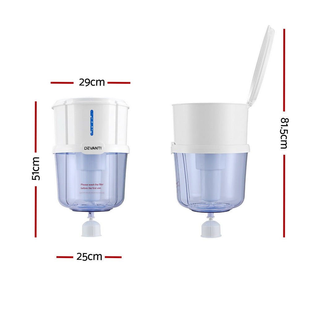 Devanti Water Cooler Dispenser 15L Filter Bottle-Appliances > Kitchen Appliances-PEROZ Accessories
