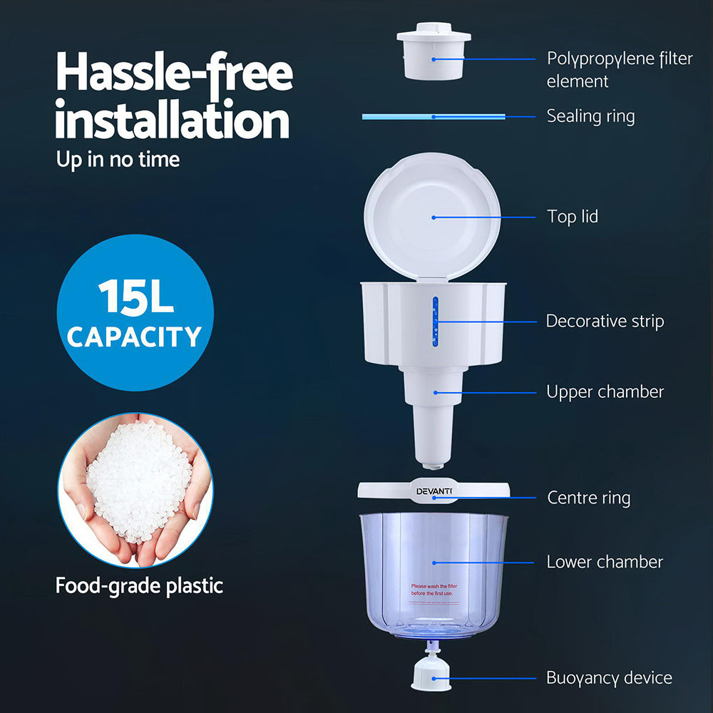 Devanti Water Cooler Dispenser Bench Top White-Appliances > Kitchen Appliances-PEROZ Accessories