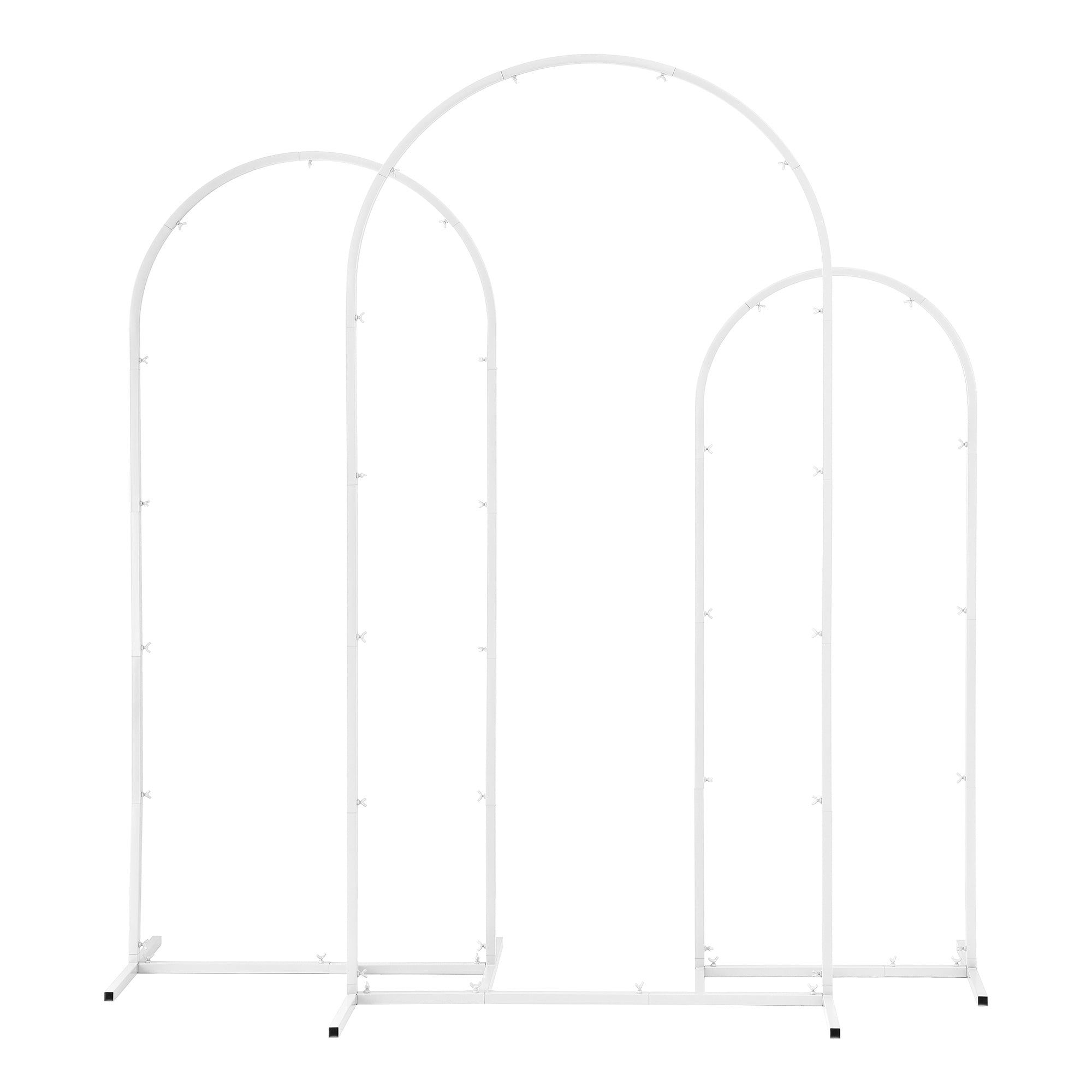 Wedding Arch Backdrop Stand Set of 3 Metal Wedding Arched Frame White, Easy to Assemble, Stable Balloon Arch Standfor Wedding, Baby Shower, Party Decoration-Occasions > Wedding Accessories > Other Wedding Decorations-PEROZ Accessories