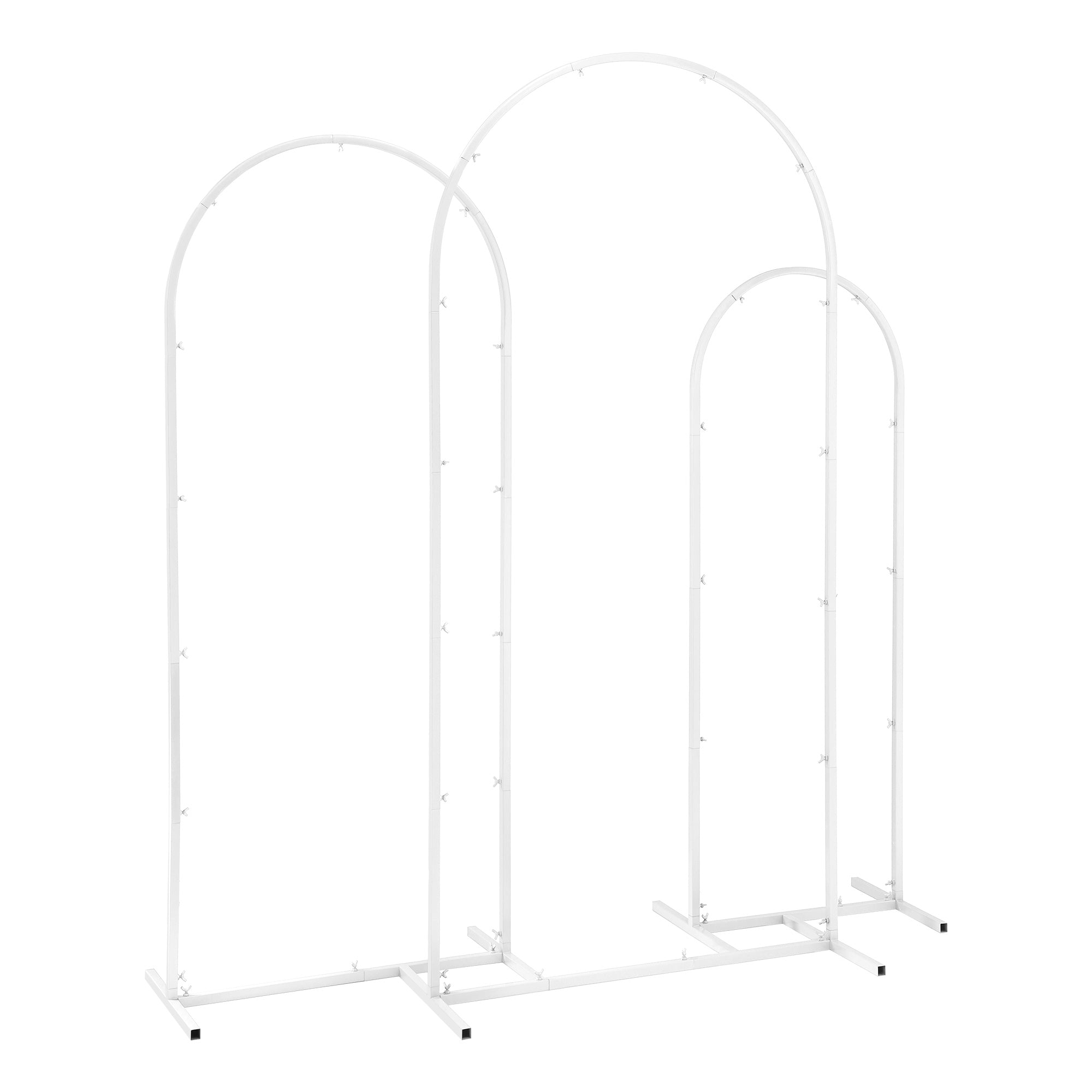 Wedding Arch Backdrop Stand Set of 3 Metal Wedding Arched Frame White, Easy to Assemble, Stable Balloon Arch Standfor Wedding, Baby Shower, Party Decoration-Occasions > Wedding Accessories > Other Wedding Decorations-PEROZ Accessories