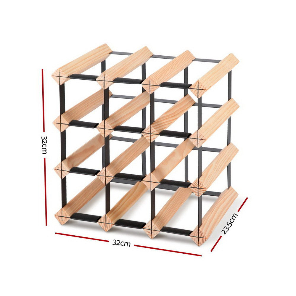 Artiss Wine Rack 12 Bottle-Home & Garden > Storage-PEROZ Accessories