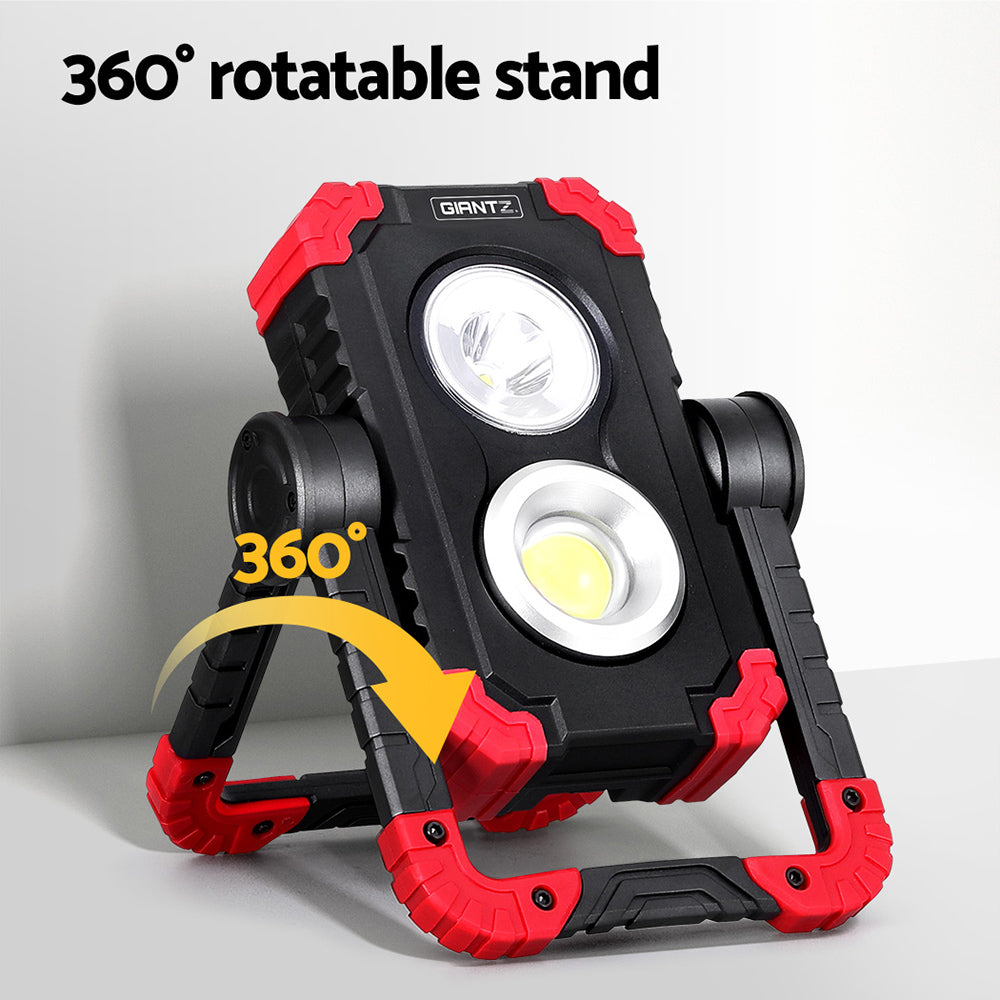 Giantz Work Light Rechargeable Torch USB Cordless LED Lamp 360°Rotation Folding-Electronics > USB Gadgets-PEROZ Accessories