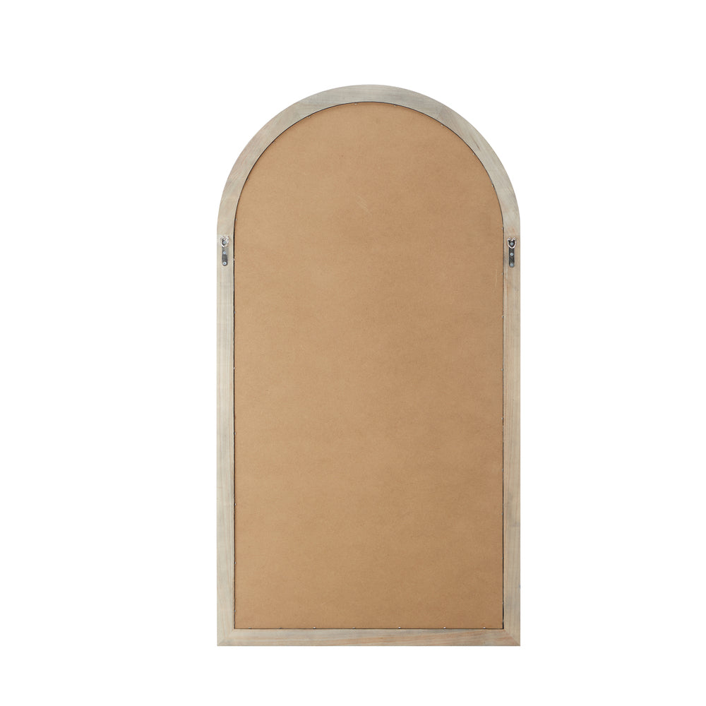 Oikiture 2PC Window Mirror Arched 76x51cm Wooden Black-Wall Mirror-PEROZ Accessories