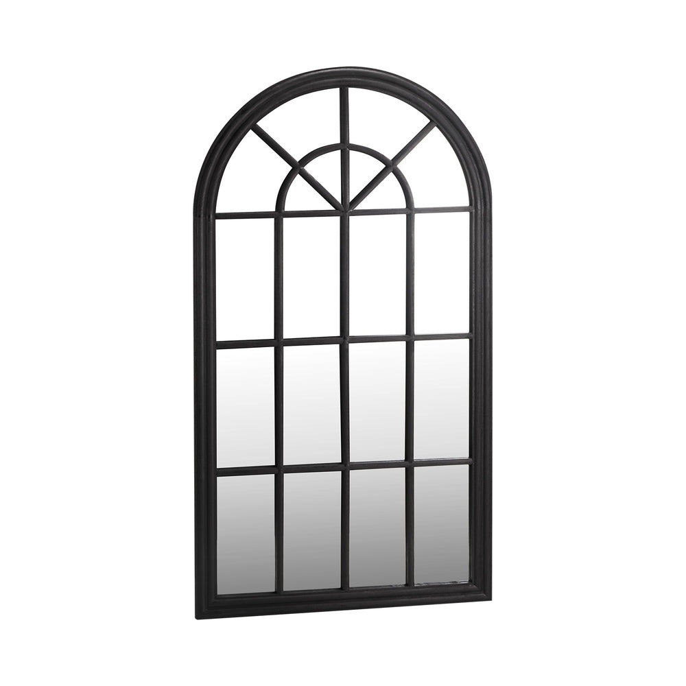 Oikiture Window Mirror Arched Wall Mirrors 130x70cm Black-Window Mirrors-PEROZ Accessories