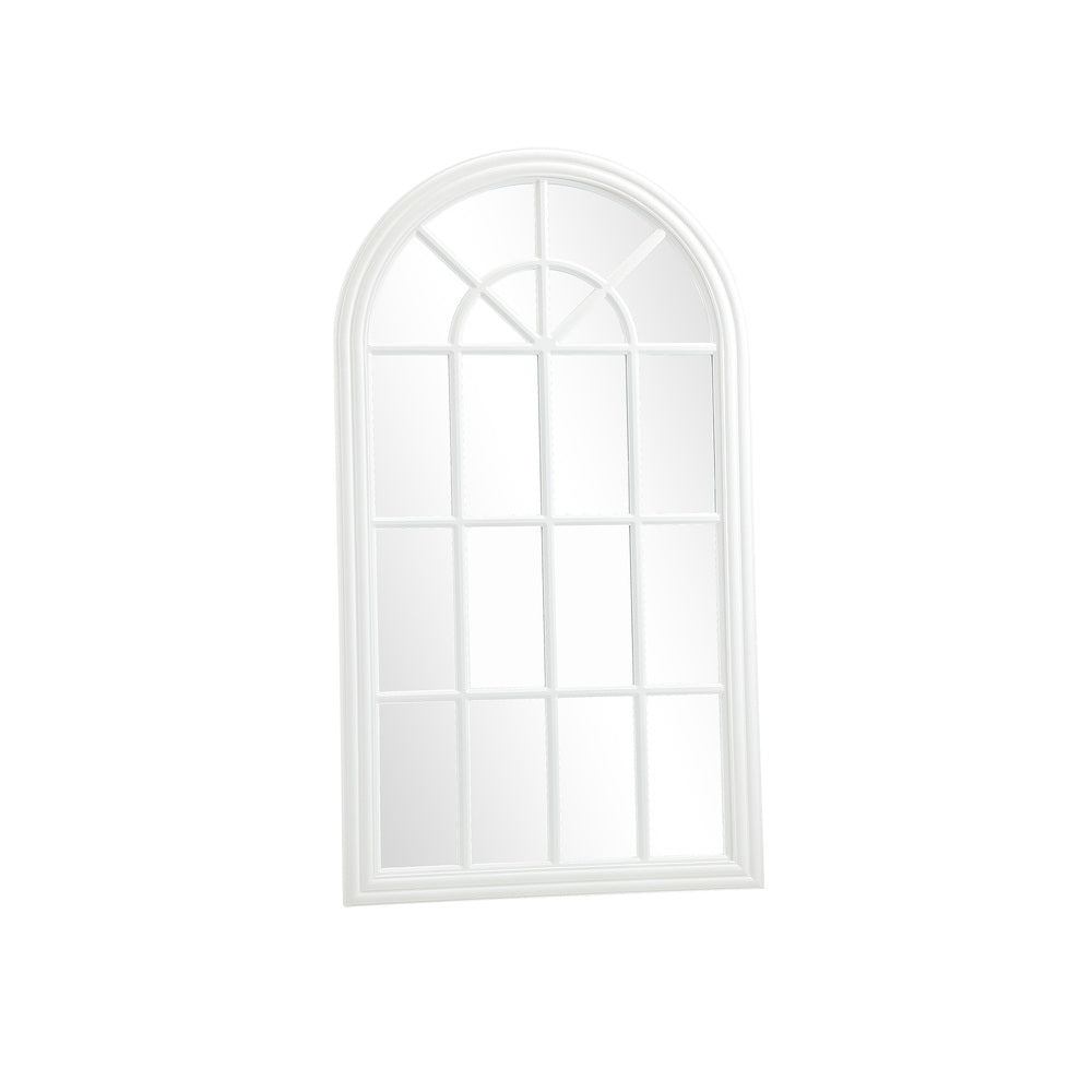 Oikiture 2PC Window Mirror Arched Wall Mirrors 76x51cm Wooden White-Window Mirror-PEROZ Accessories