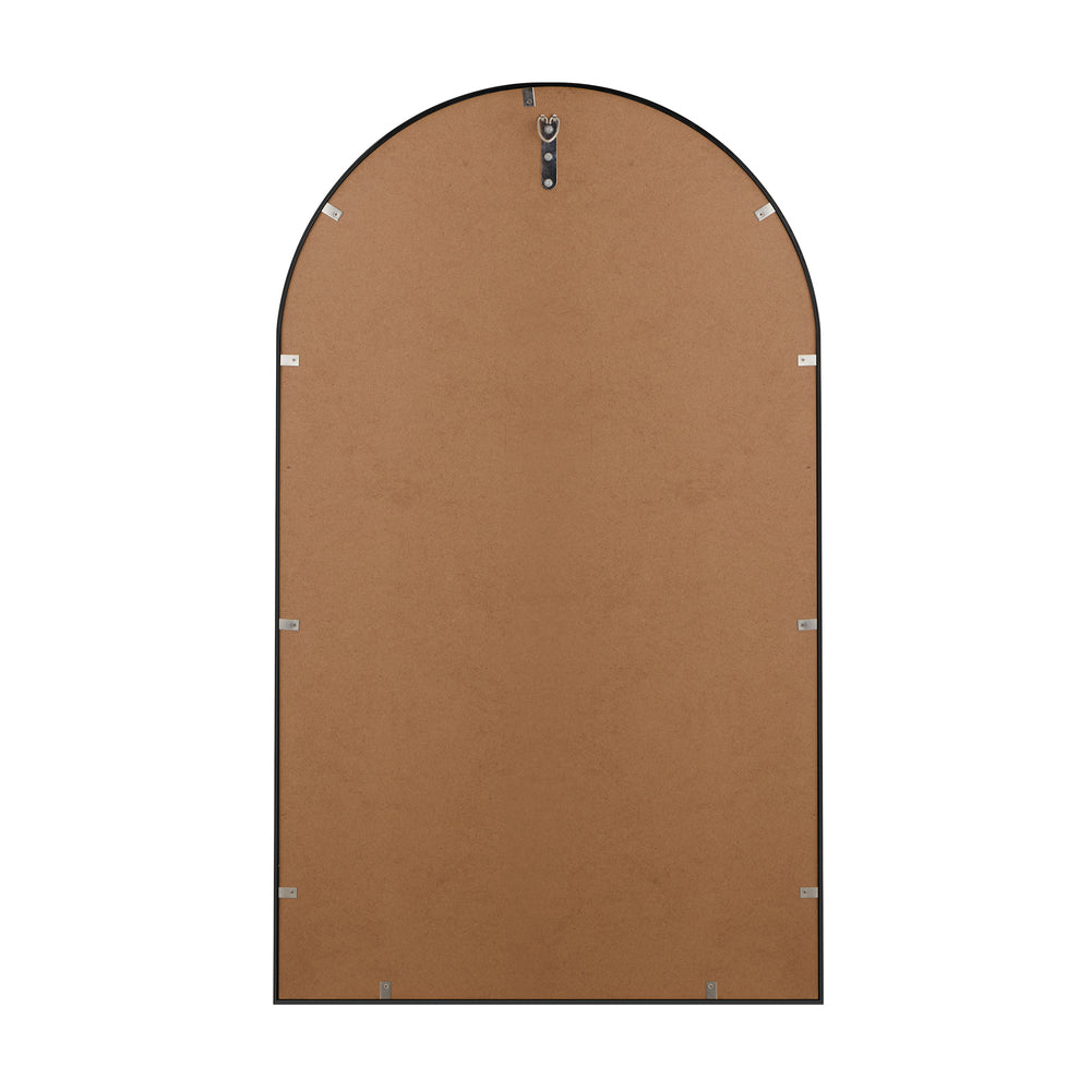 Oikiture Wall Mirror 86x50cm Arched Black-Wall Mirror-PEROZ Accessories