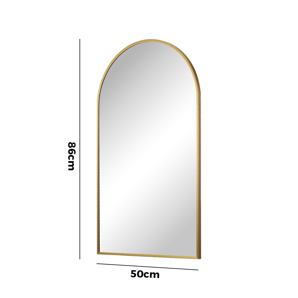 Oikiture Wall Mirrors 86x50cm Arched Gold-Wall Mirrors-PEROZ Accessories