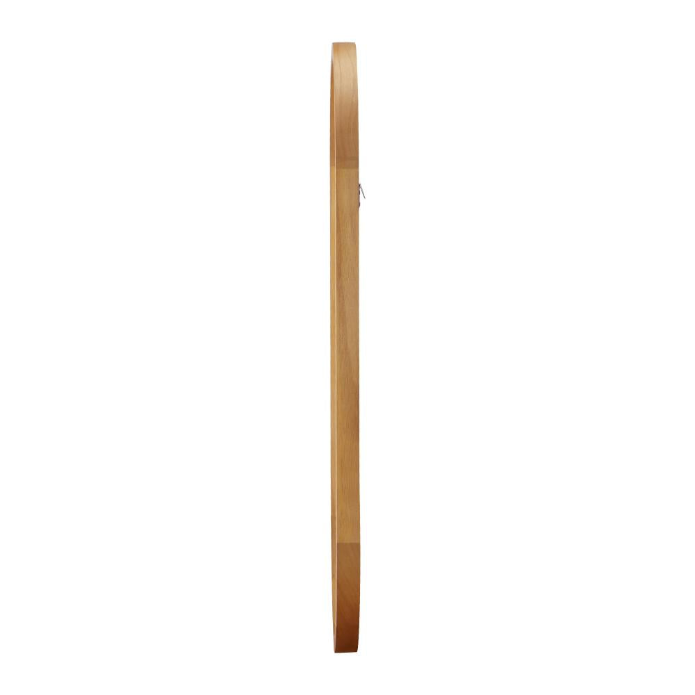 Oikiture Wall Mirrors Oval Wooden 76x31cm-Wall Mirrors-PEROZ Accessories