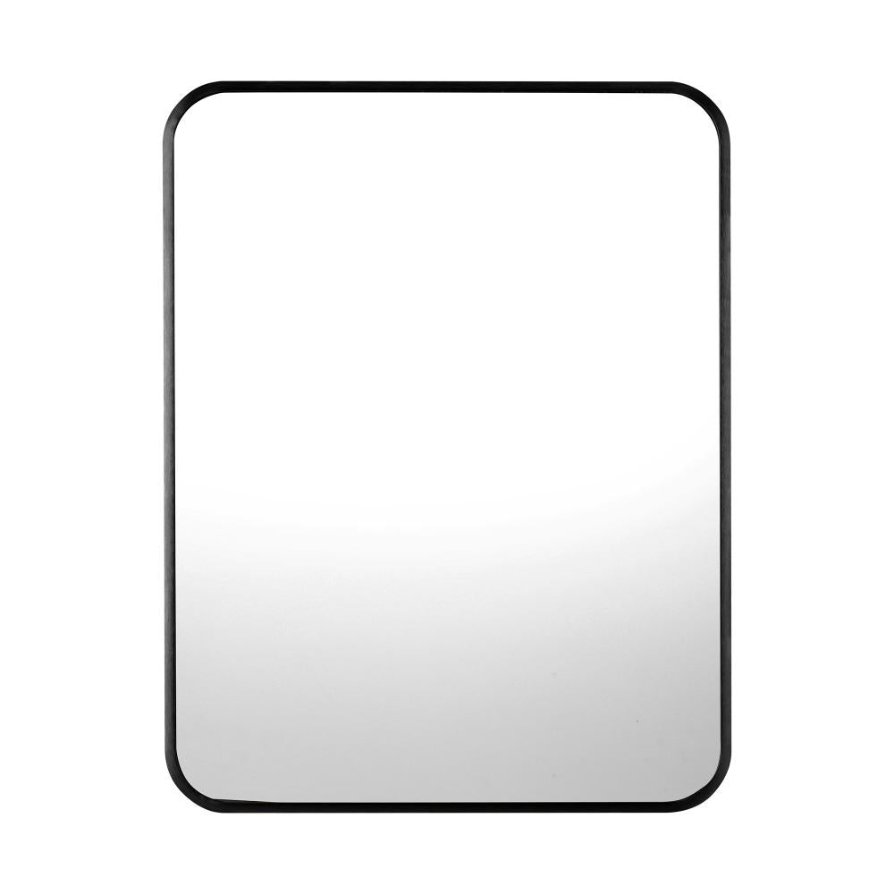 Oikiture Wall Mirrors Black Metal Frame 65x50cm Rectangle-Wall Mirrors-PEROZ Accessories