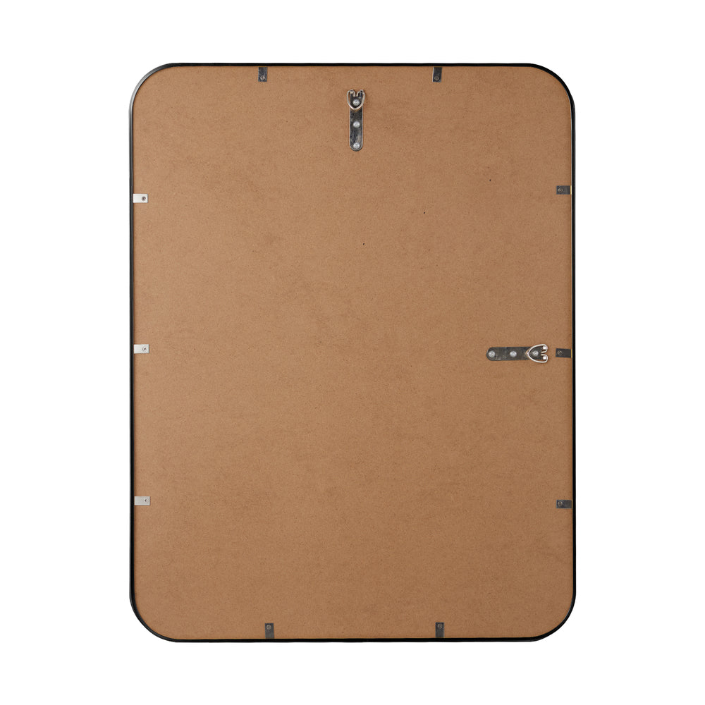 Oikiture Wall Mirrors Black Metal Frame 65x50cm Rectangle-Wall Mirrors-PEROZ Accessories