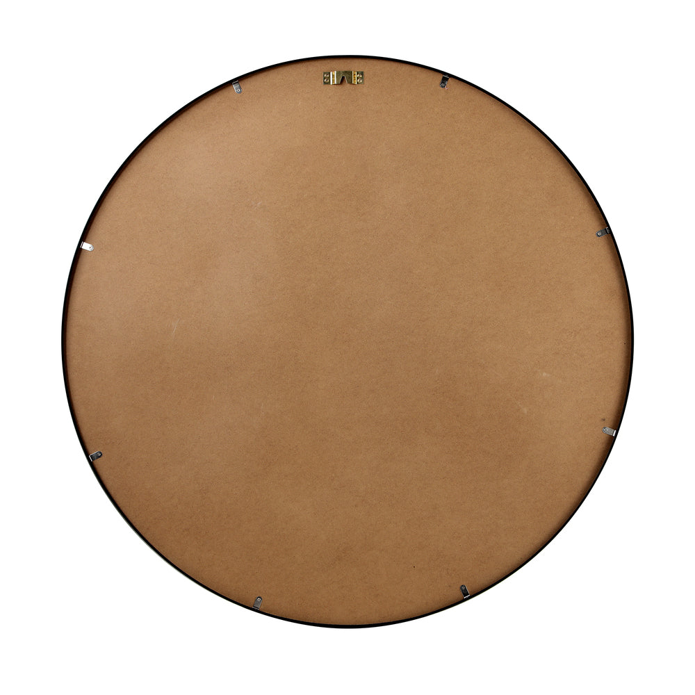 Oikiture Wall Mirrors Round 50cm Black Set of 2-Wall Mirror-PEROZ Accessories