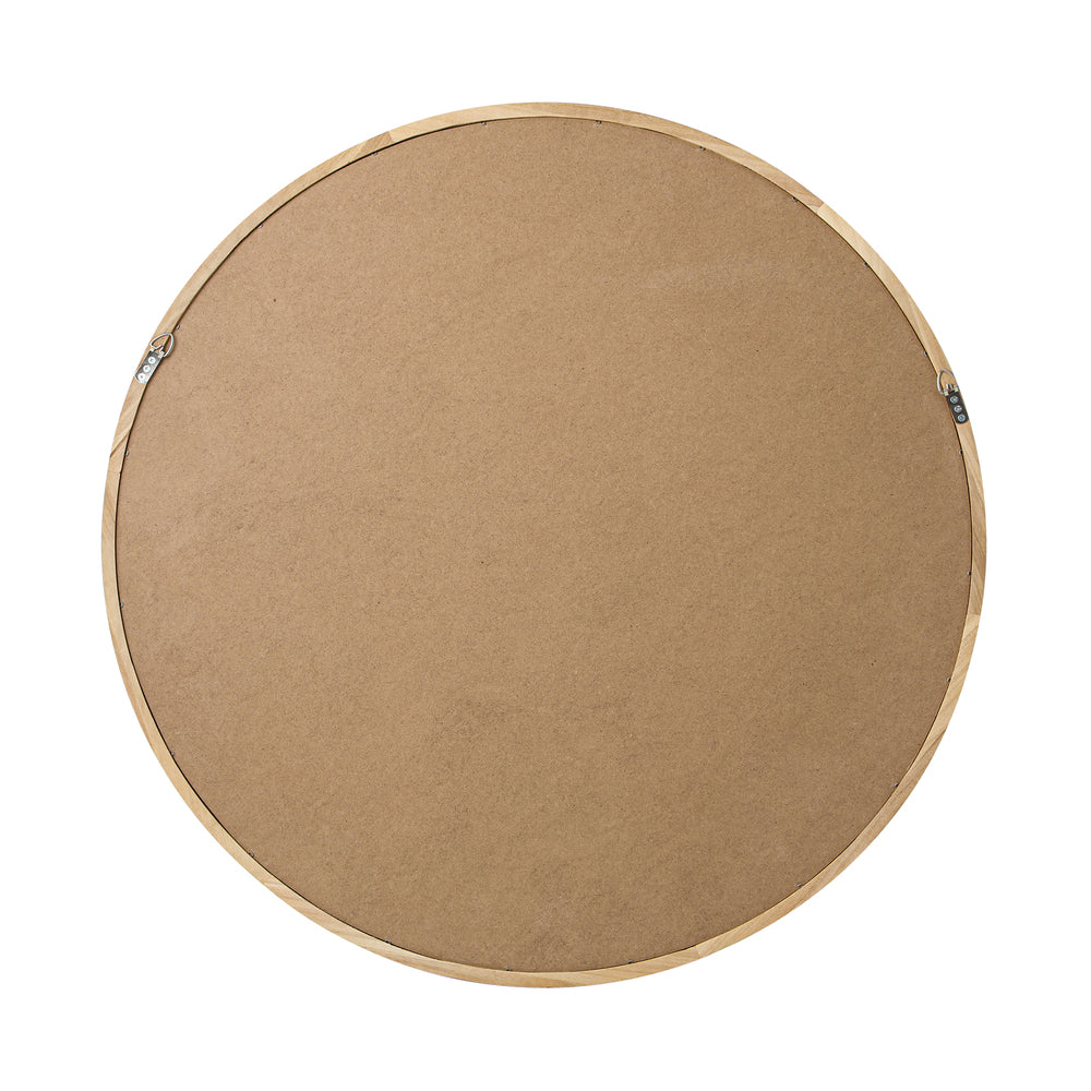 Oikiture Wall Mirrors Round 90cm Wooden Set of 2-Wall Mirror-PEROZ Accessories