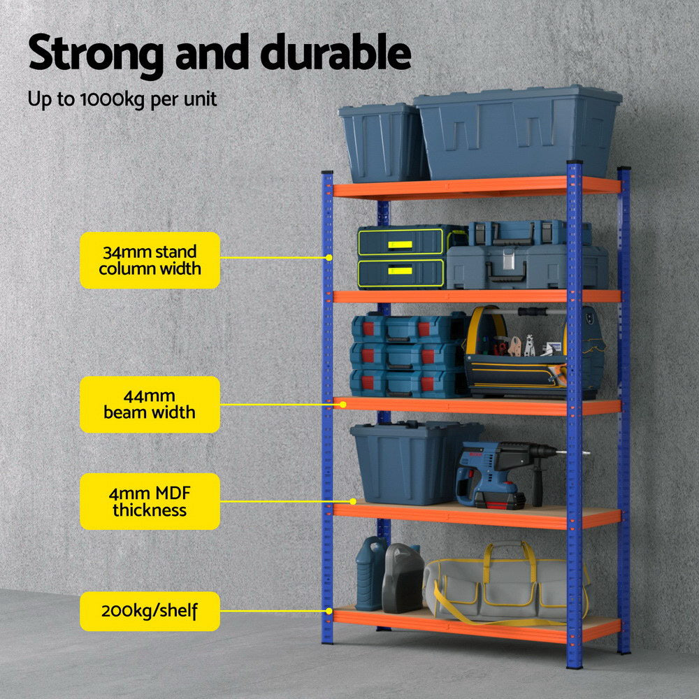 1.8M Giantz Garage Shelving Warehouse Rack-Tools > Tools Storage > Wall Storage Racks-PEROZ Accessories
