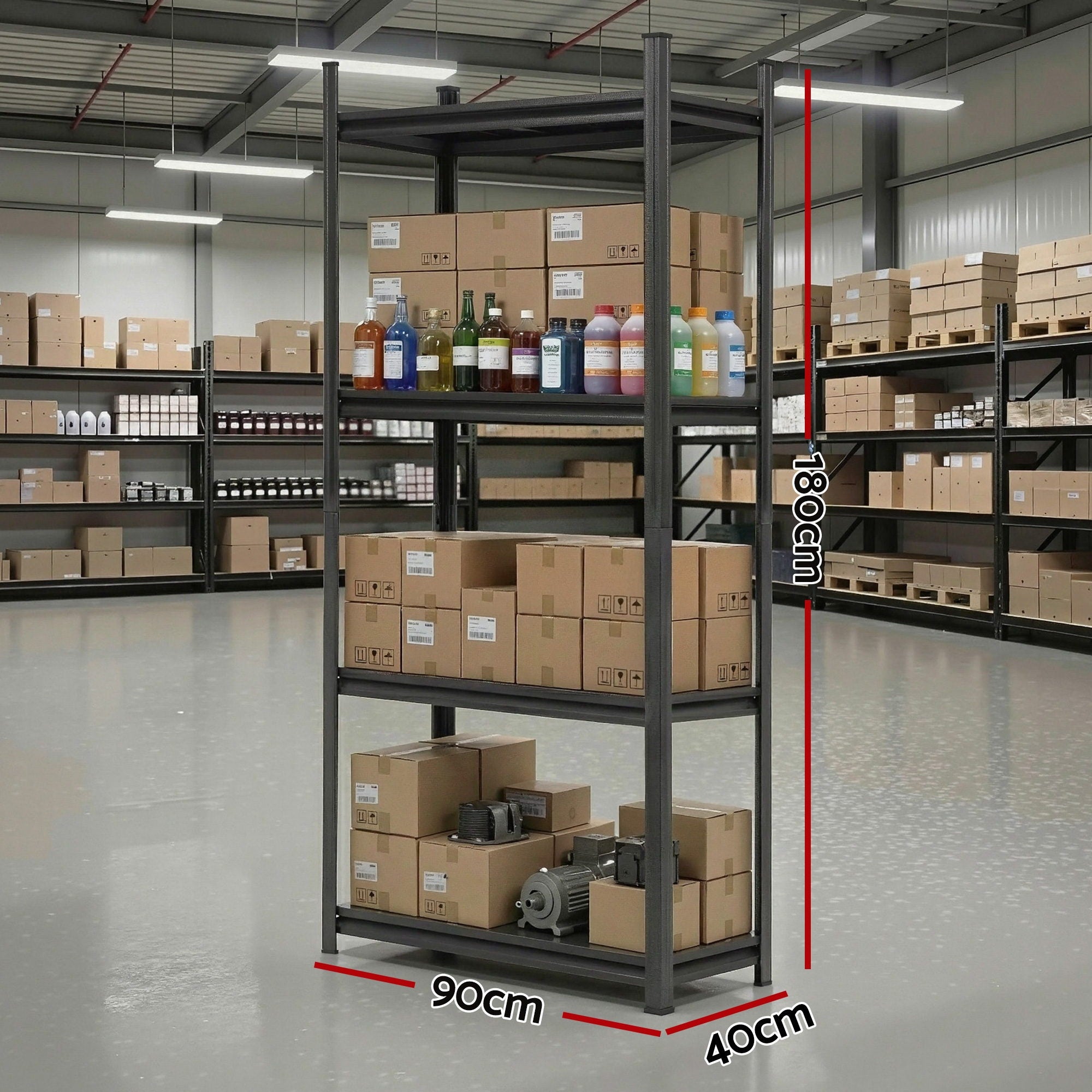 Giantz Garage Shelving 1.8X0.9m Warehouse Rack Storage Shelves Workshop Racks Steel-Tools > Tools Storage > Wall Storage Racks-PEROZ Accessories