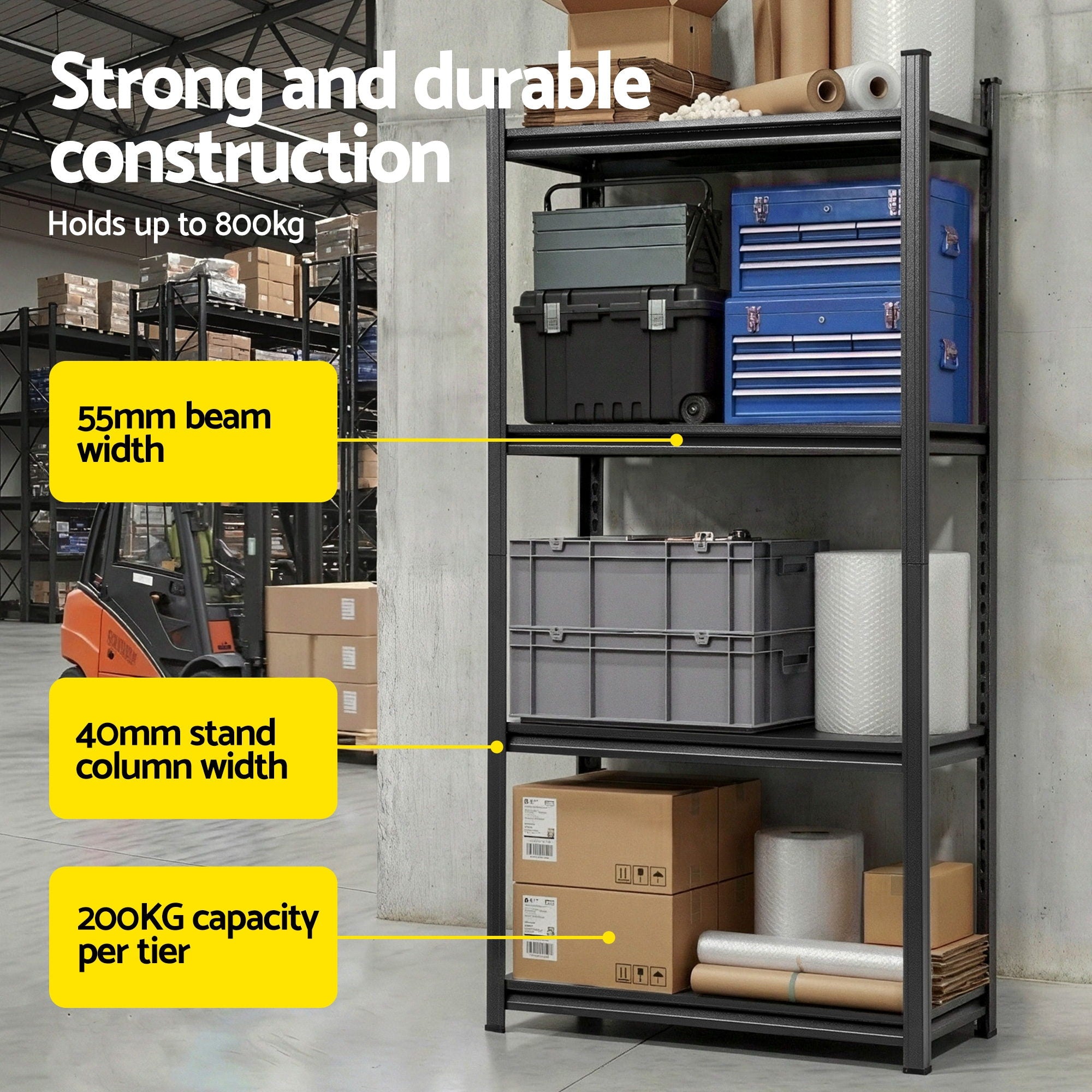 Giantz Garage Shelving 1.8X0.9m Warehouse Rack Storage Shelves Workshop Racks Steel-Tools > Tools Storage > Wall Storage Racks-PEROZ Accessories
